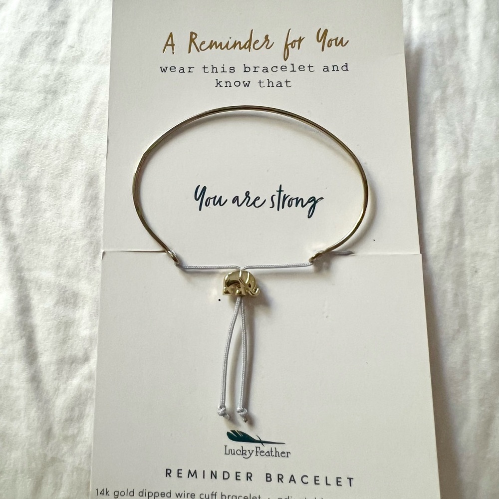 Gold Motivational Bracelet with Charm